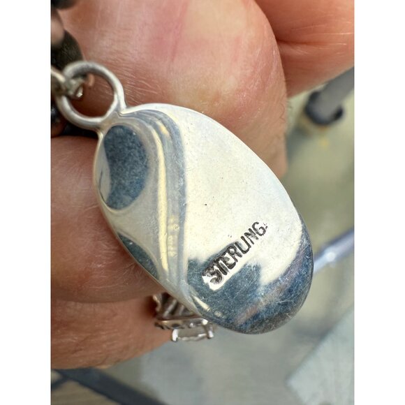 Artisan Handcrafted Sterling Silver Opal Micro Inlay kachina STATEMENT Pendant - Picture 3 of 6